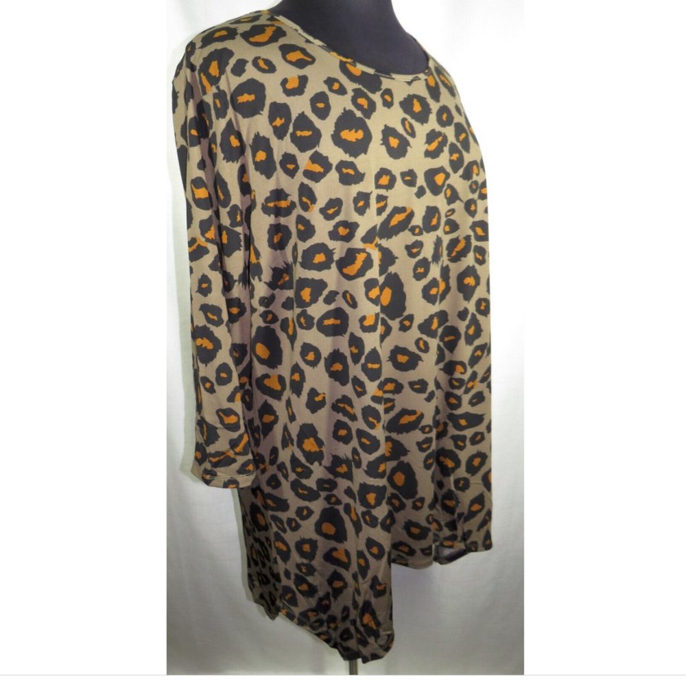 Evans Women's Plus Size 26-28 Leopard Print Tunic Top